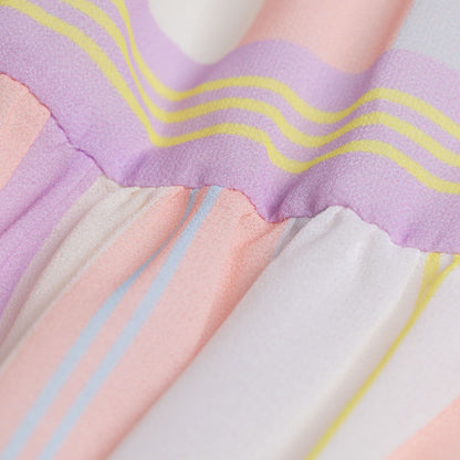 Colorful Stripes Tie Shoulder Maxi Dress
