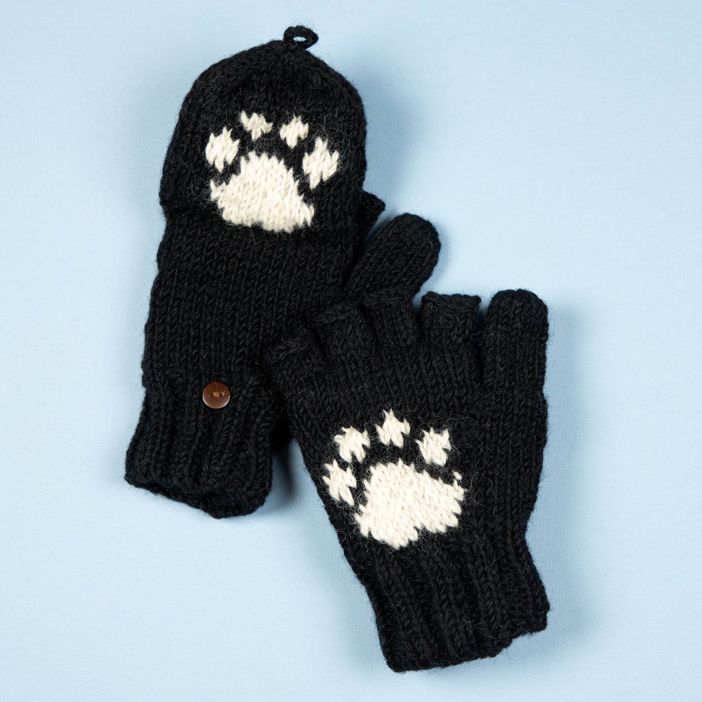 Pawsitively Warm 2-in-1 Wool Fingerless Mittens