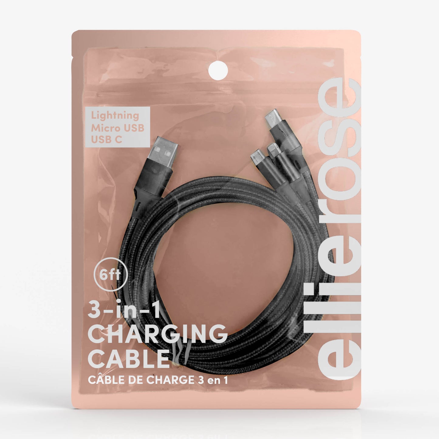 Black Nylon Charging Cable