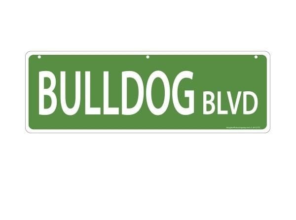 Bulldog Boulevard Street Sign