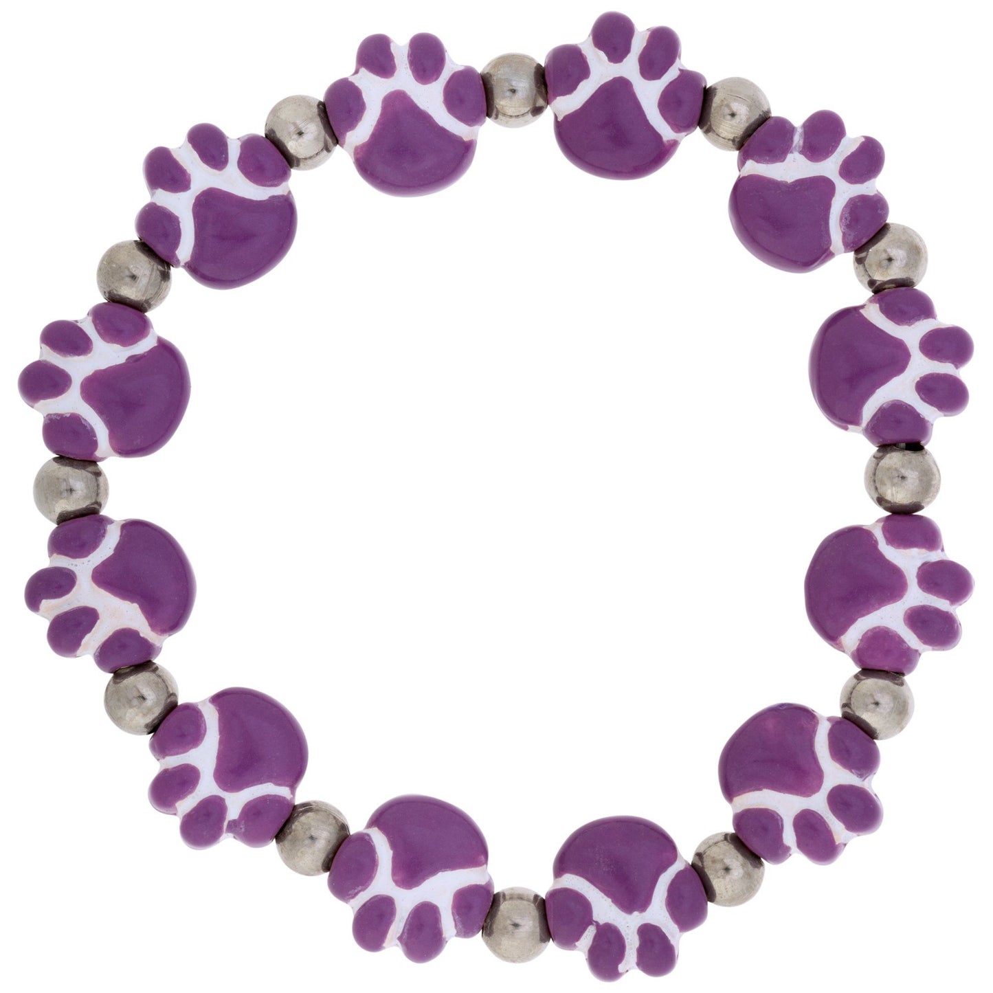 Ceramic Purple Paw Bracelet