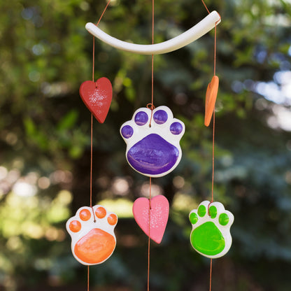 Paws Of Love Ceramic Wind Chime