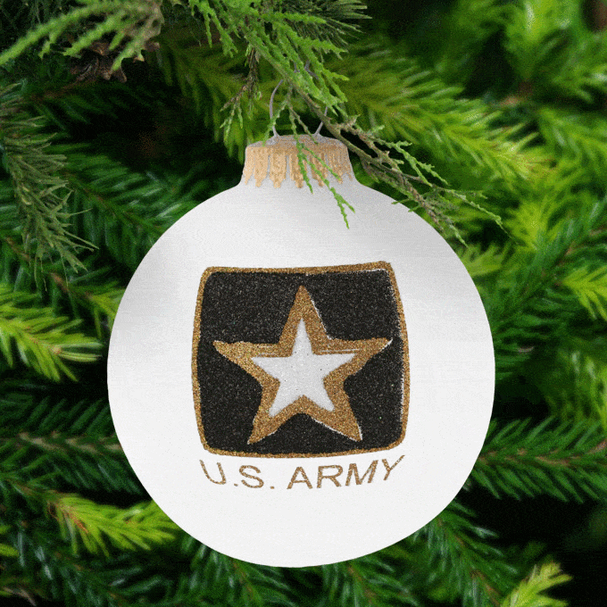 U.S. Army Hand-Painted Glass Ornament
