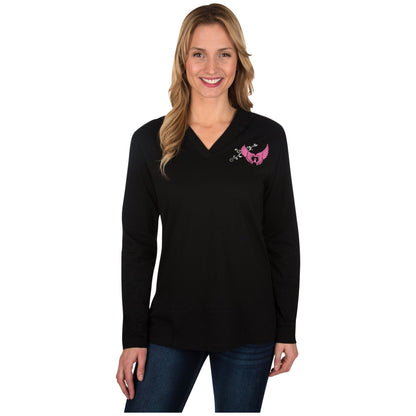 Wings Of An Angel Pink Ribbon Hooded Lightweight Tunic