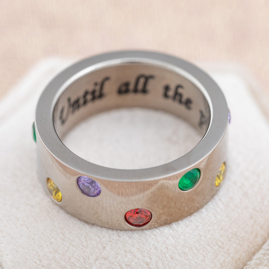 Until All the Pieces Fit&trade; Crystal & Titanium Ring