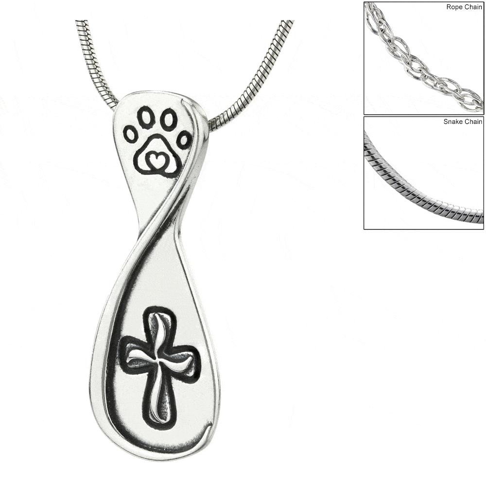 Recycled Sterling Twist Of Inspiration Paw Necklace