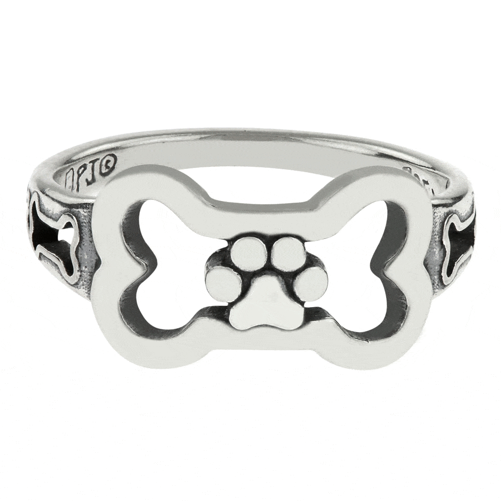 Recycled Sterling Give A Dog A Bone Ring