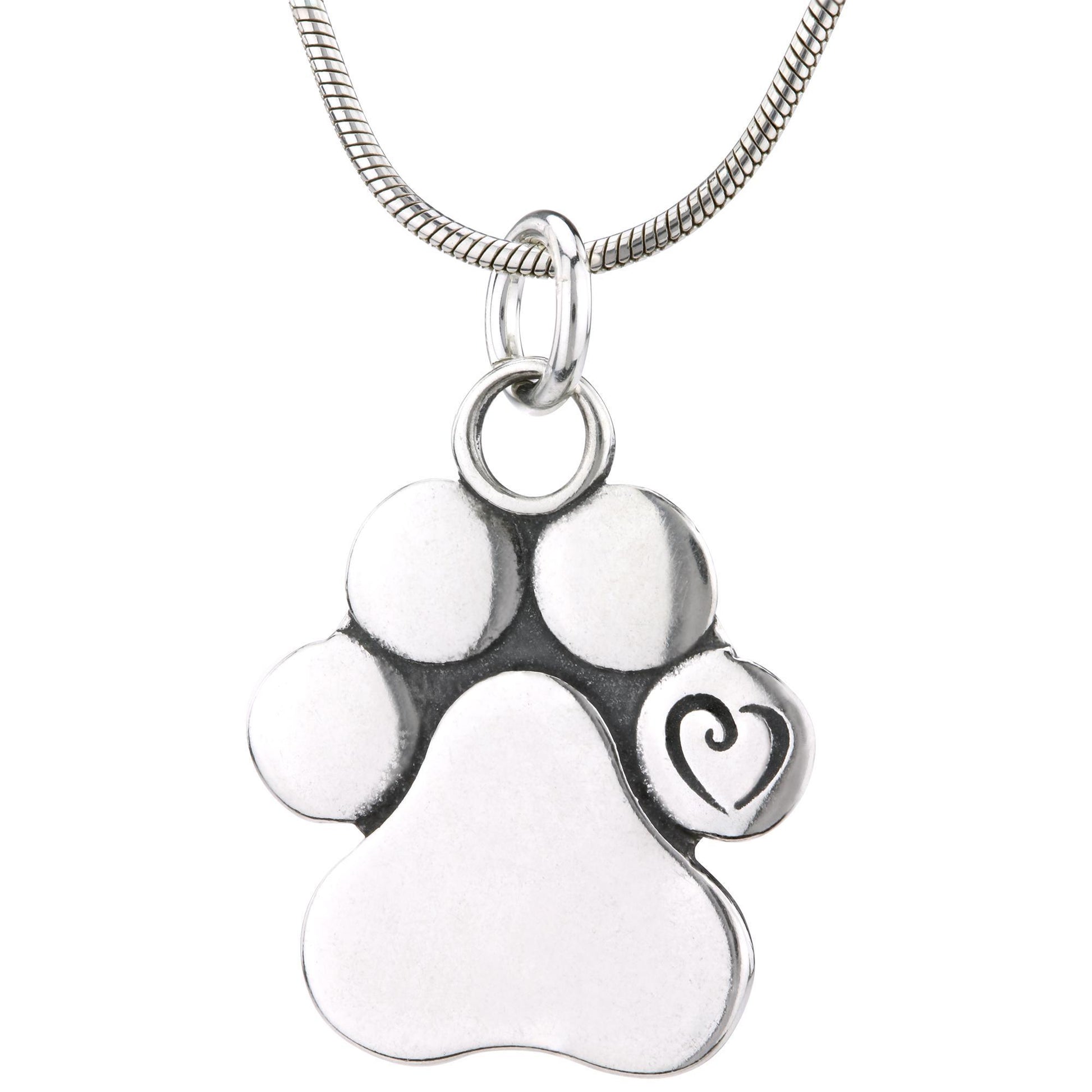 Unconditional Love Paw Print Recycled Sterling Necklace
