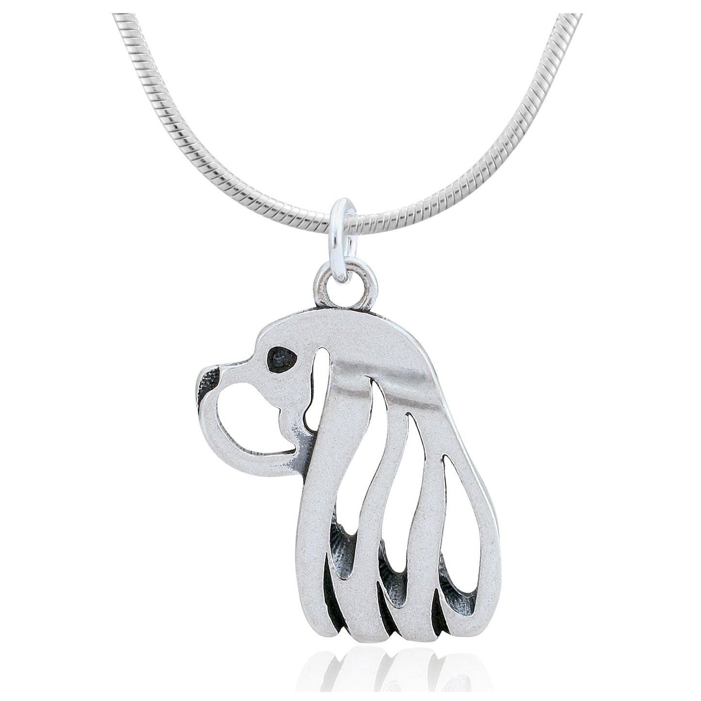Dog Profile Recycled Sterling Necklace