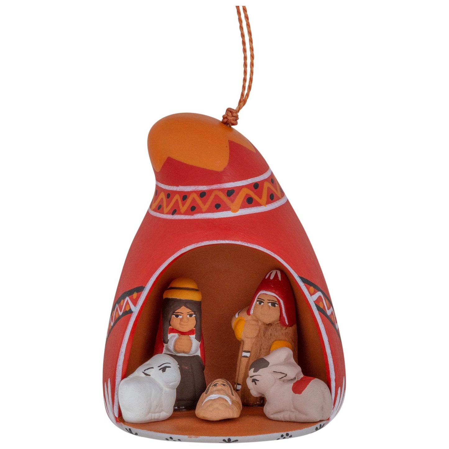 Hand-Painted Ceramic Nativity Ornament