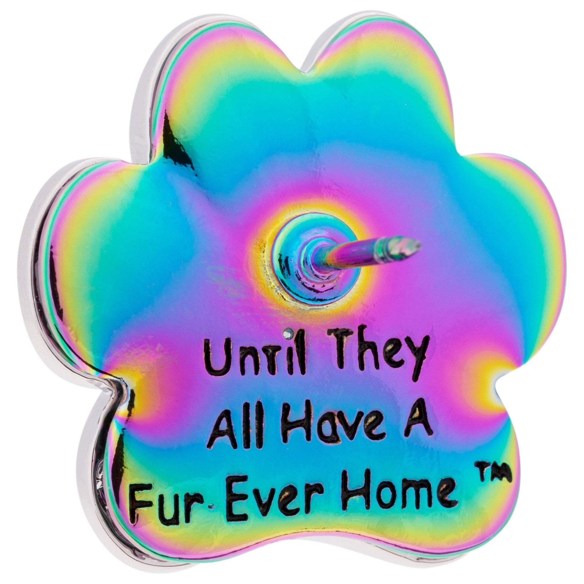 Fur-Ever Home Rainbow Paw Pin