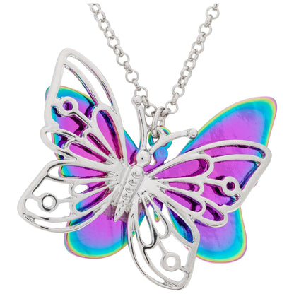 Flying Free Rainbow Butterfly Necklace