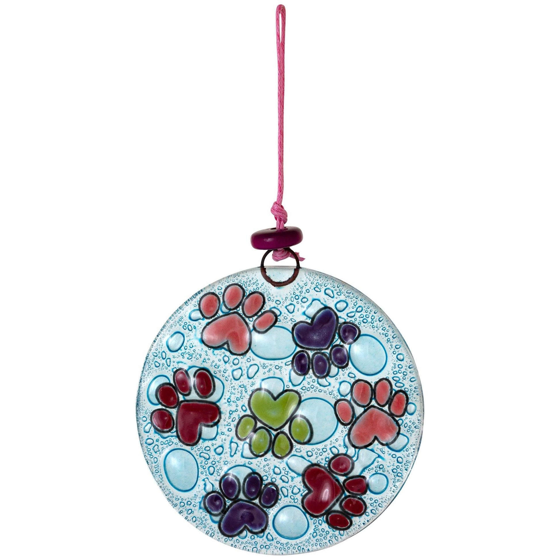 Whiskers & Paws Recycled Glass Ornament