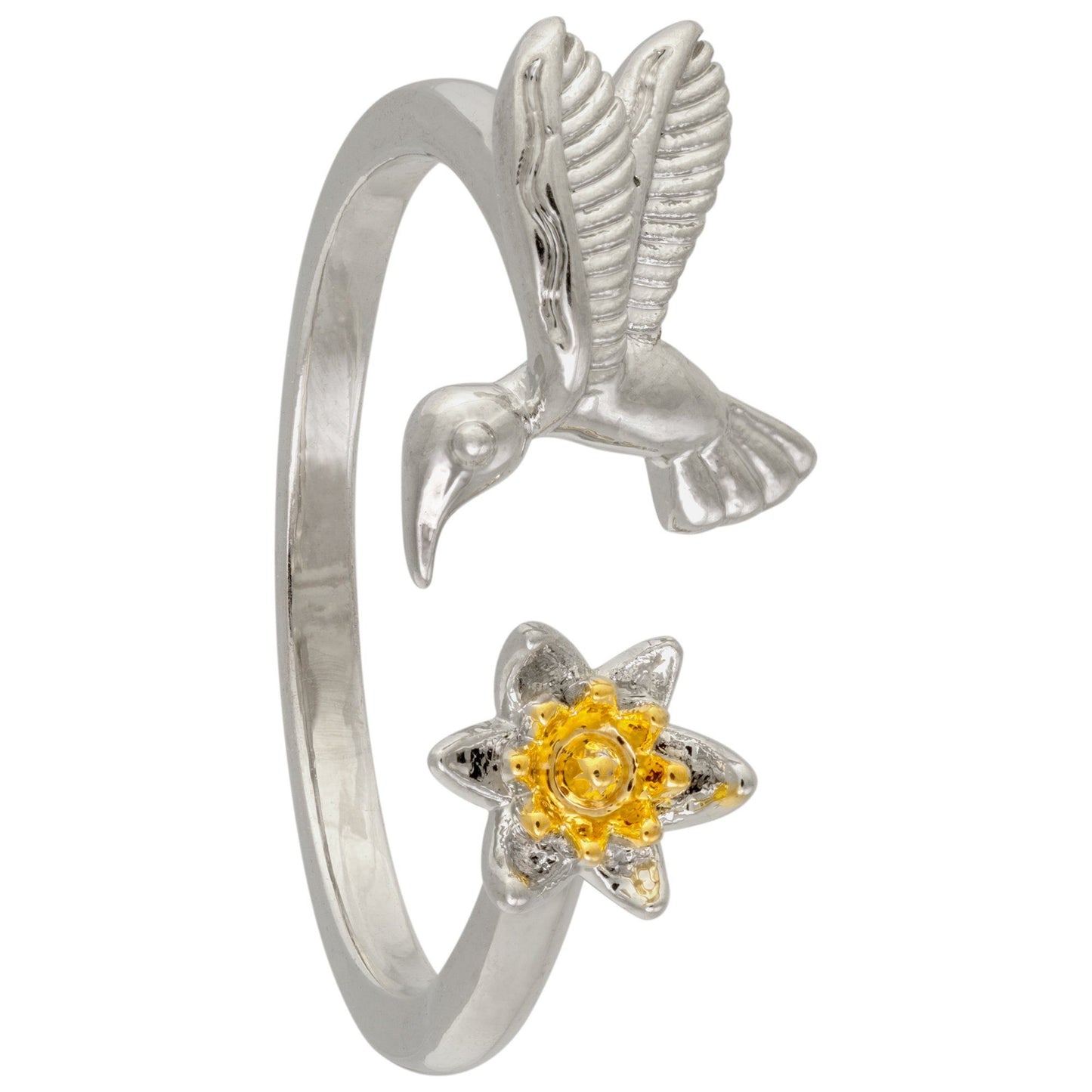 Smell The Flowers Hummingbird Adjustable Ring