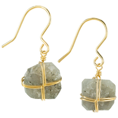 Wrapped Stone Gold-Plated Earrings