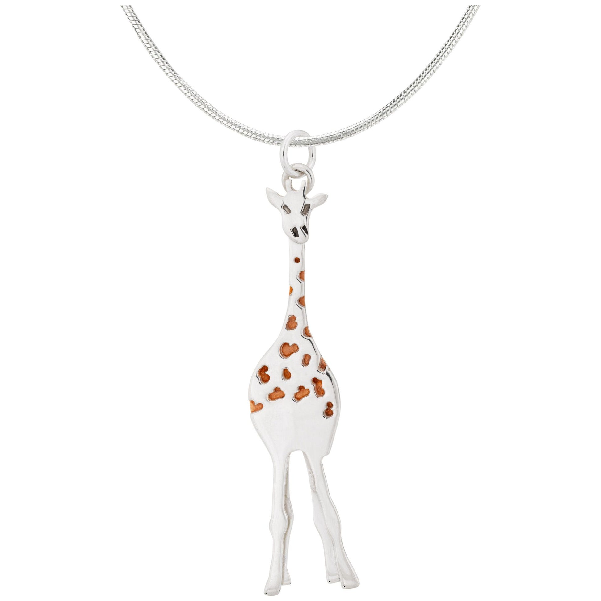 Gentle Giraffe Mixed Metal Necklace