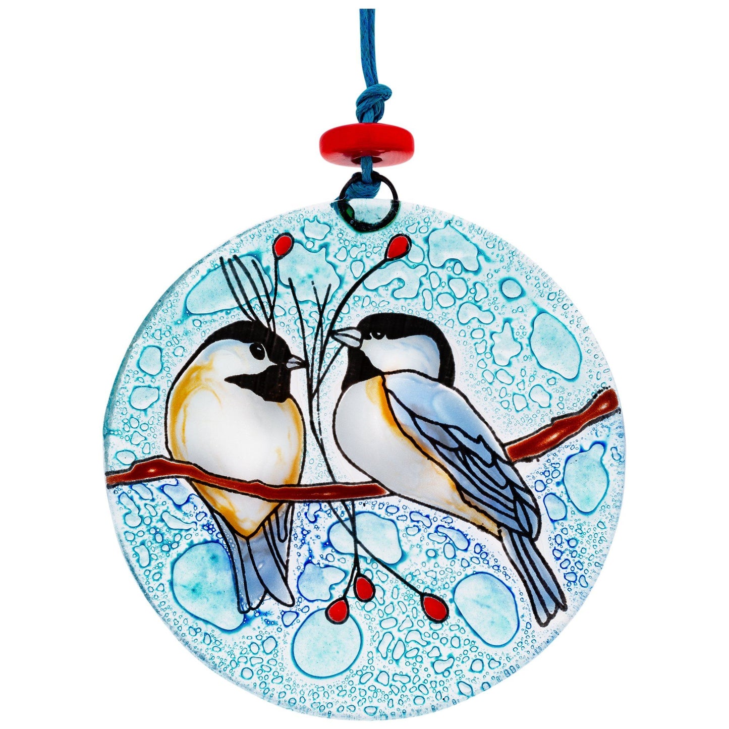 Feathered Friends Recycled Glass Ornament