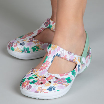 Multicolored Mary Jane Clogs