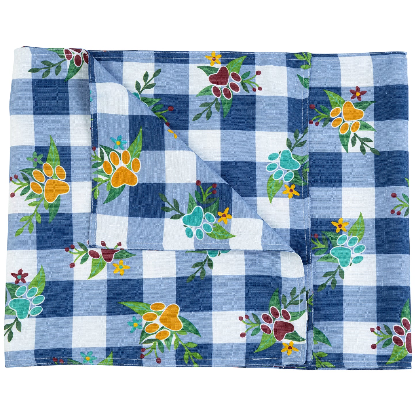 Gingham Paws Floral Table Runner