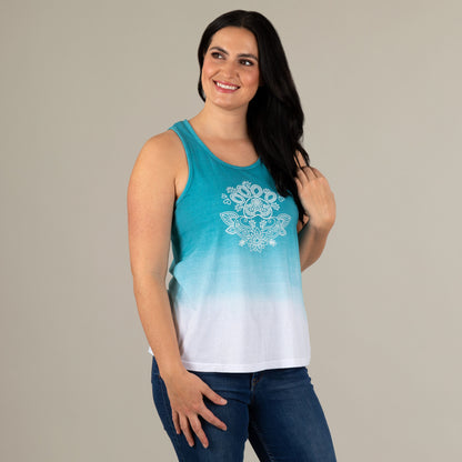 Paw Print Henna Ombre Tank Top
