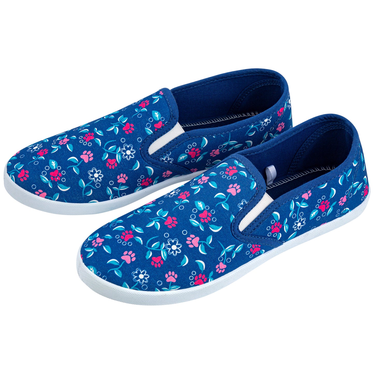 Paw Print Canvas Slip-On Shoes