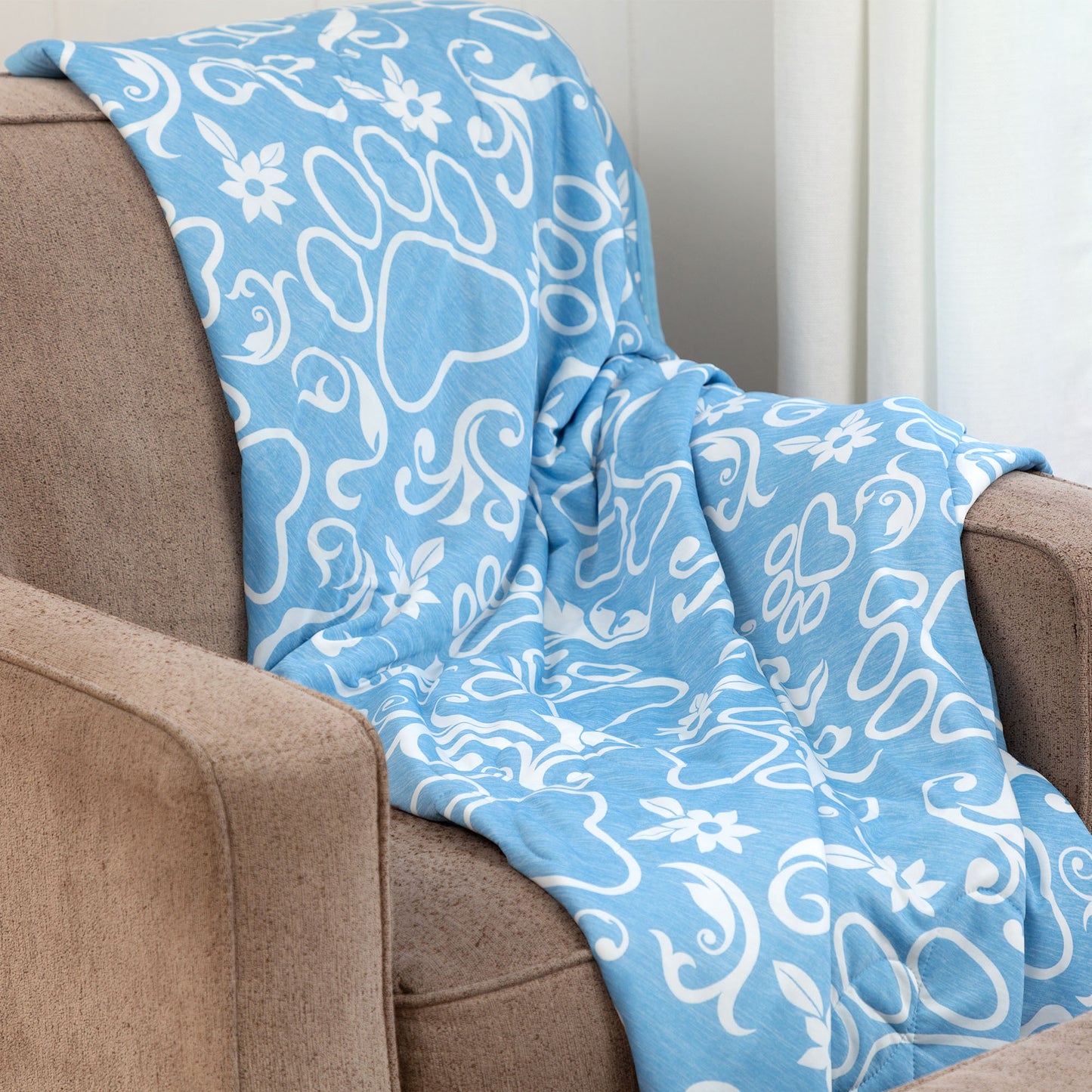 Swirling Paws Quilted Throw Blanket