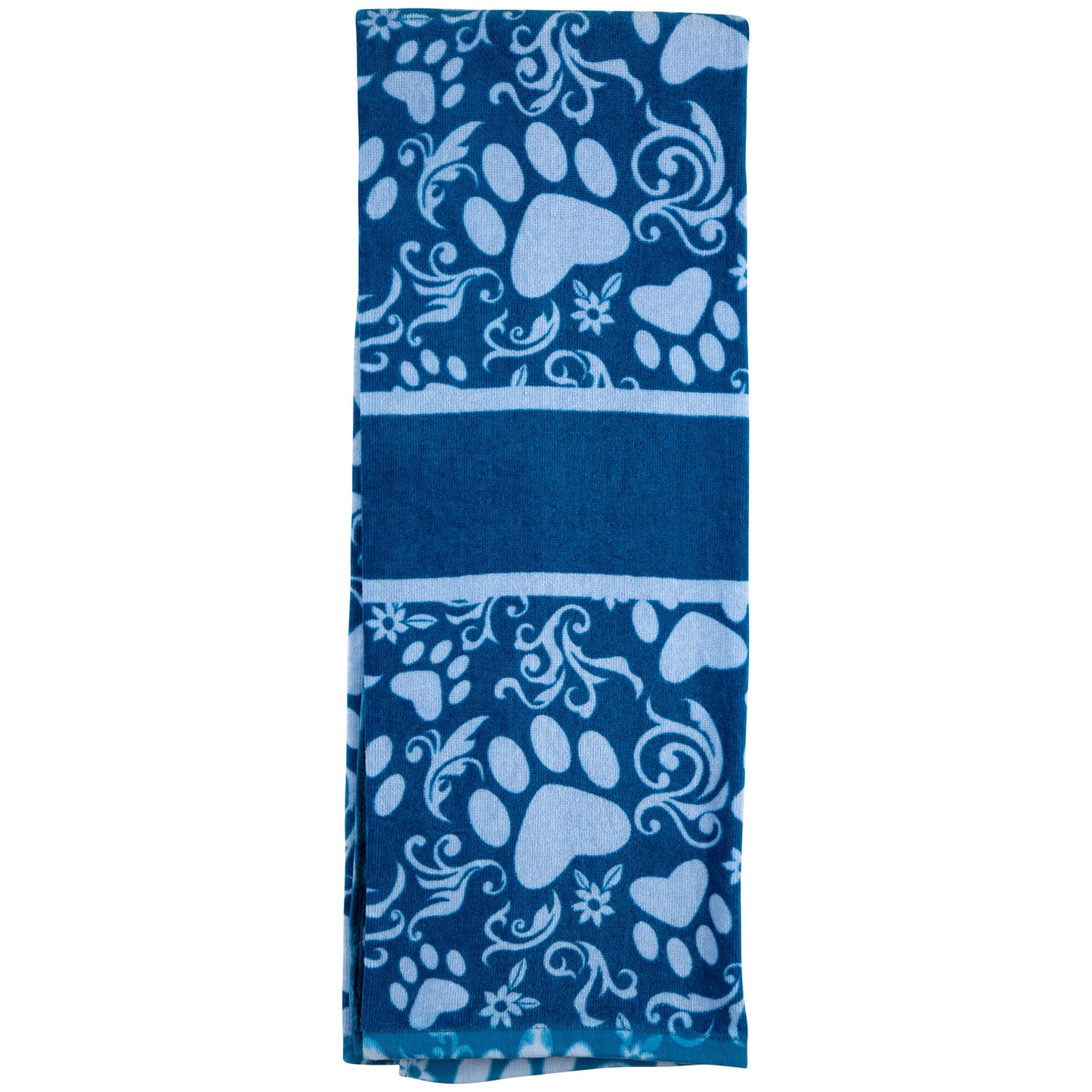 Beautiful Blues Paw Print Bath Towel
