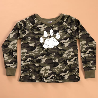 Distressed Paw Camouflage Sweatshirt