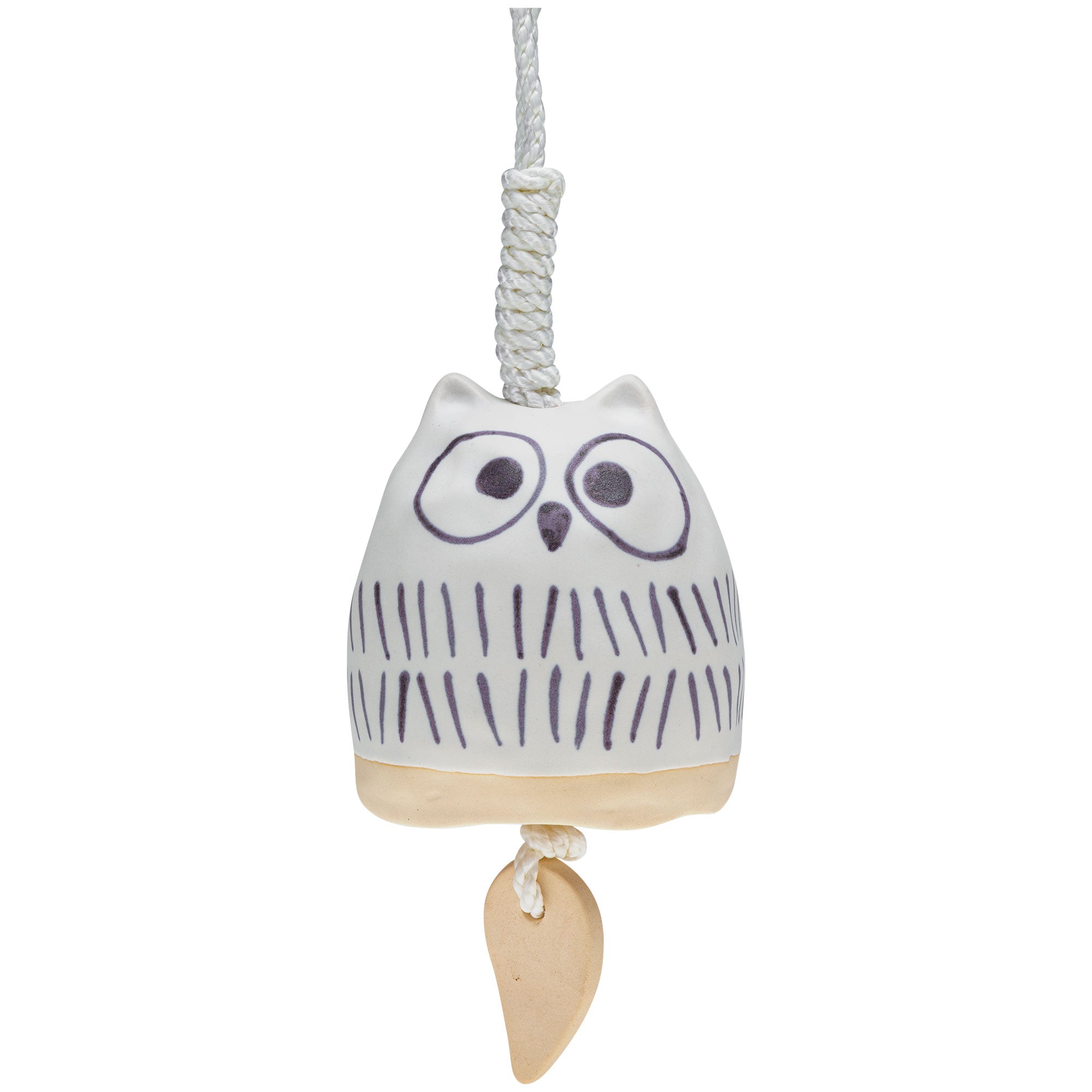 Whoo's There Ceramic Owl Bell Wind Chime