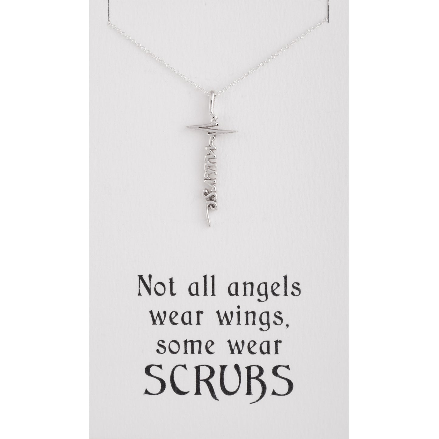 Not All Angels Wear Wings Sterling Silver Nurse Necklace