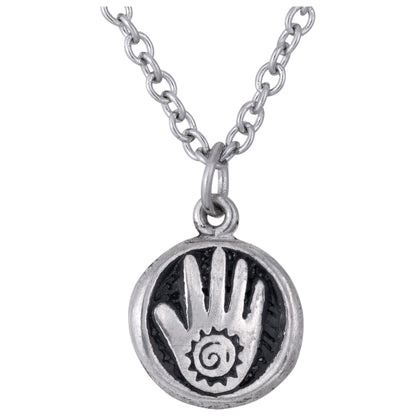 Hand & Heart Pewter Necklace