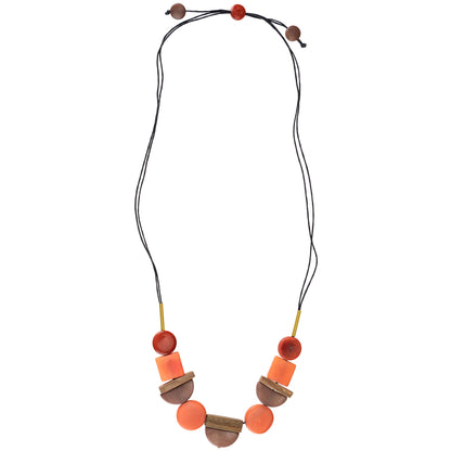 Lidia Tagua Wood & Brass Necklace