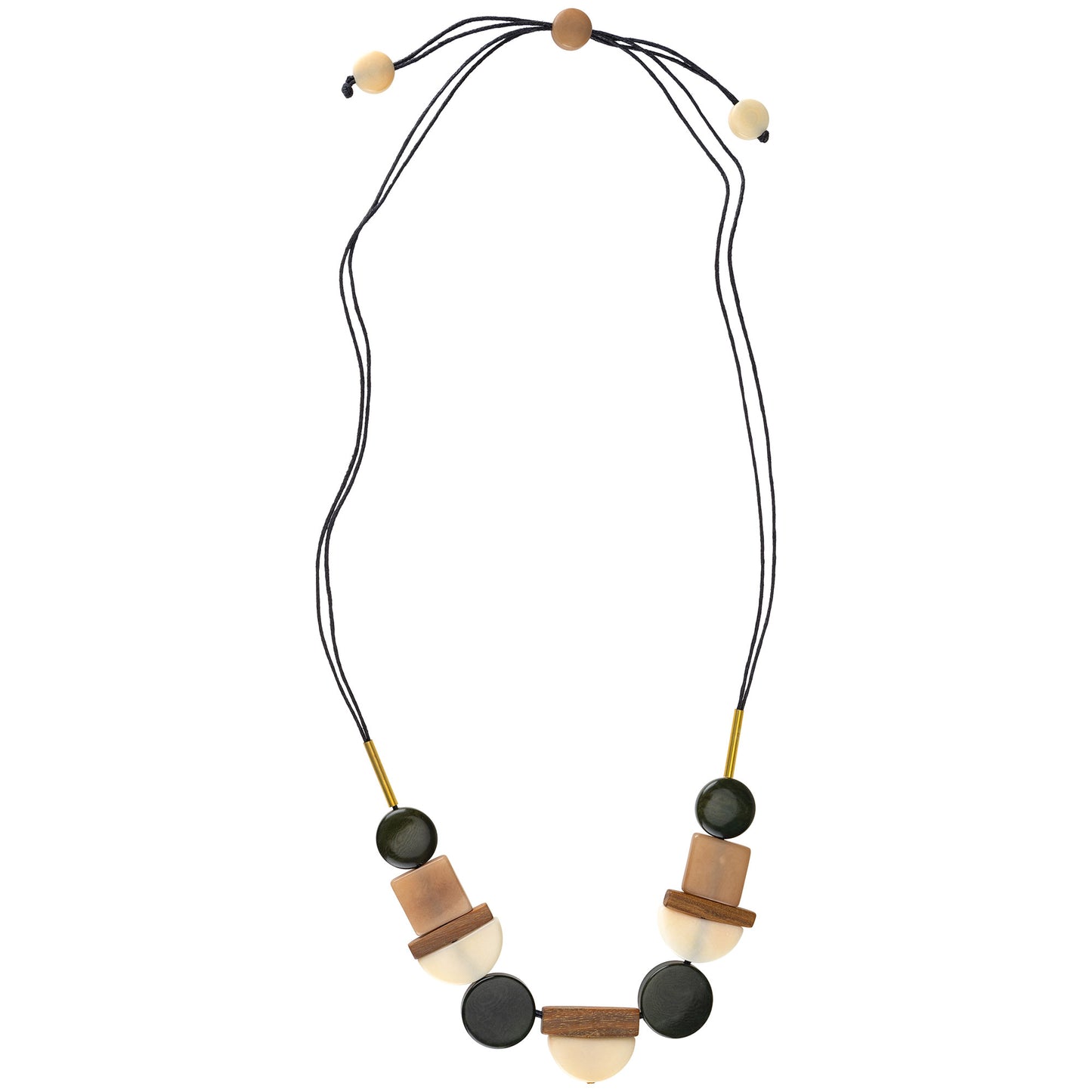 Lidia Tagua Wood & Brass Necklace