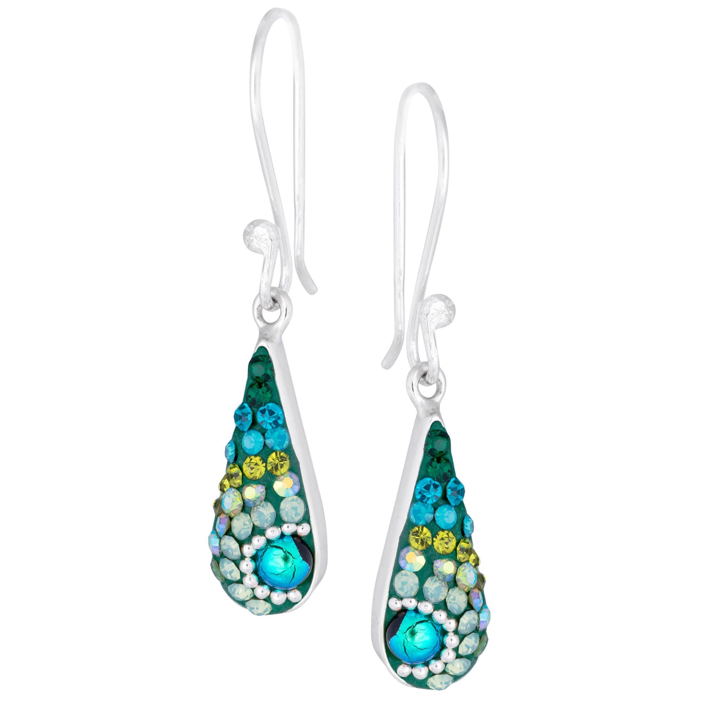 Color of Life Mosaic Crystal Sterling Earrings