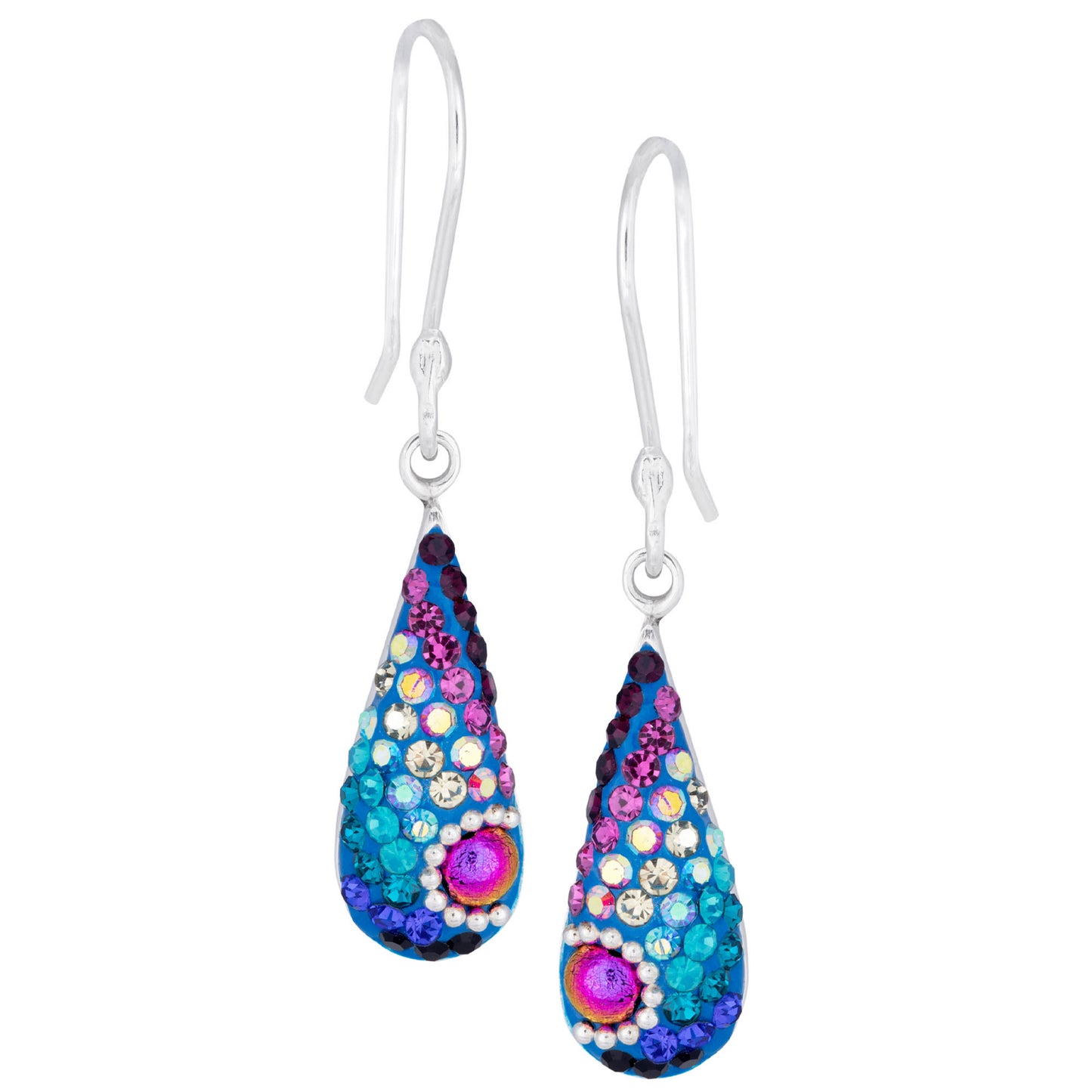 Color of Life Mosaic Crystal Sterling Earrings