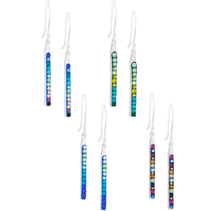 Rainbow Mosaic Crystal Drop Earrings
