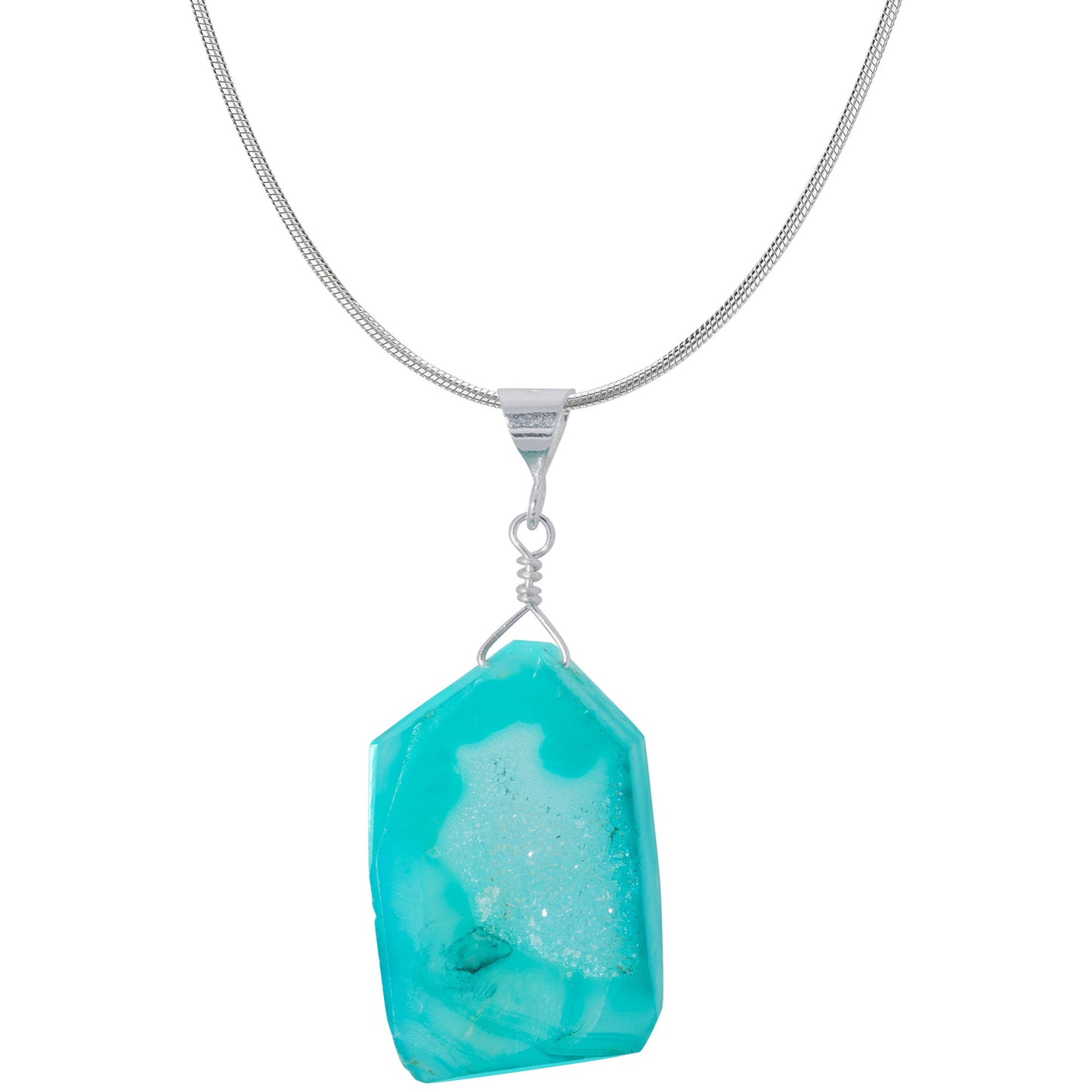 Cool Hues Sterling Silver & Druzy Necklace