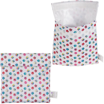 Paw Print Reusable Snack Pouch - Set of 2