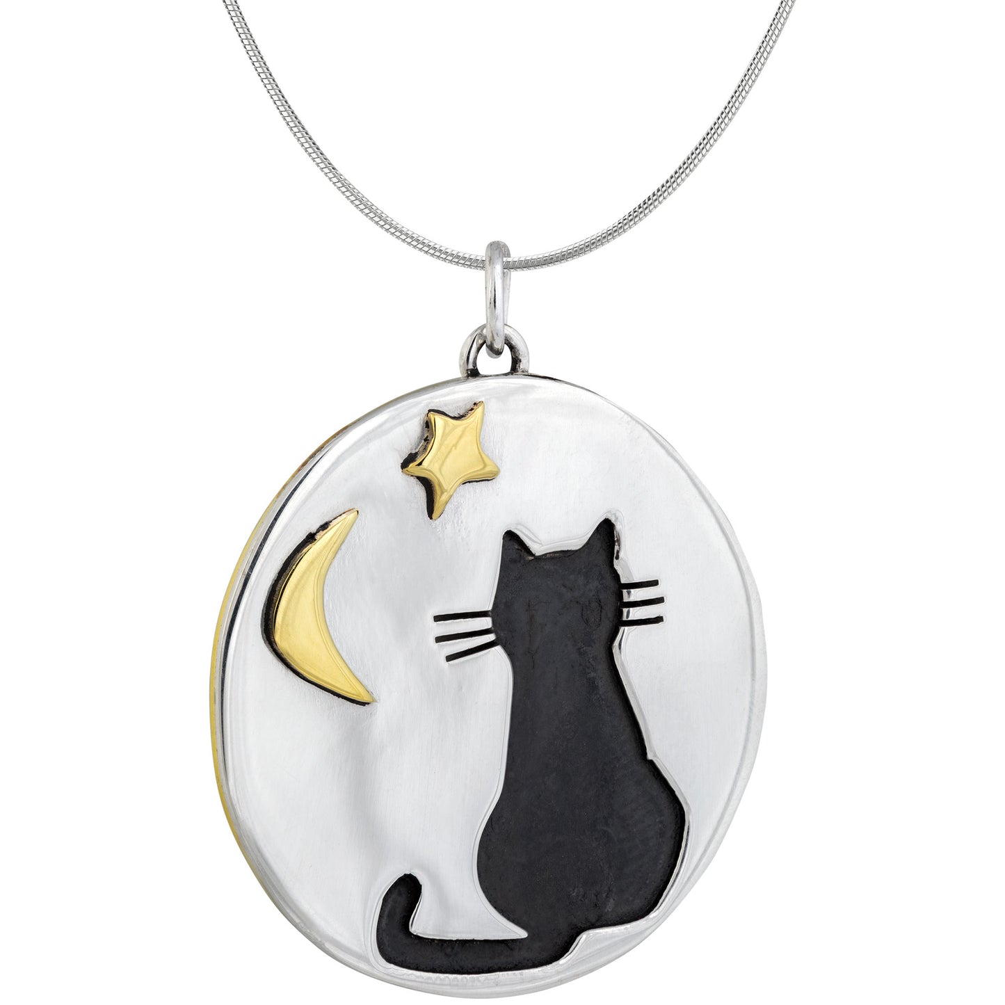 Moonlight Kitty Cat Sterling Necklace