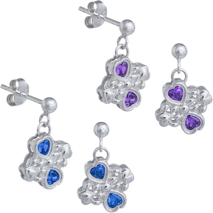 Sterling & Crystals Loved Paws Earrings