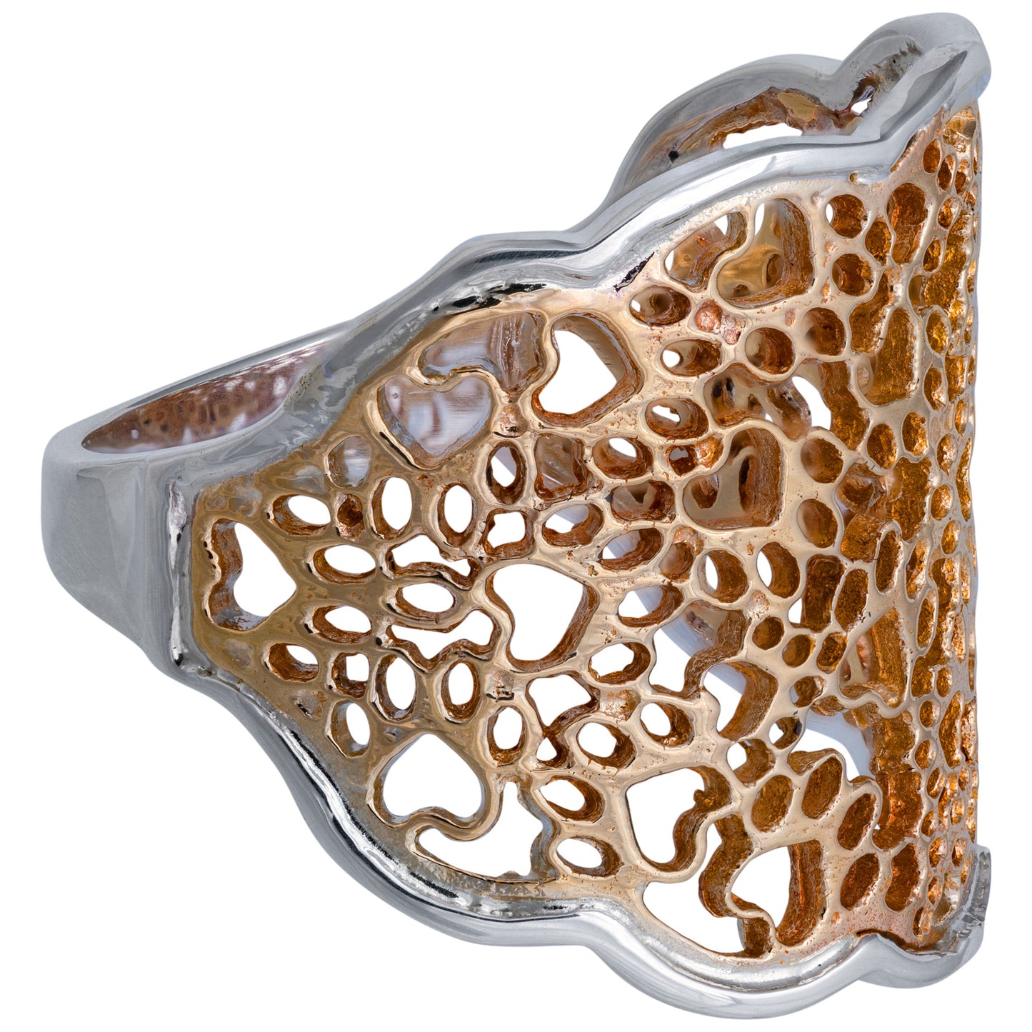 Filigree All Over Paws Sterling & Brass Ring