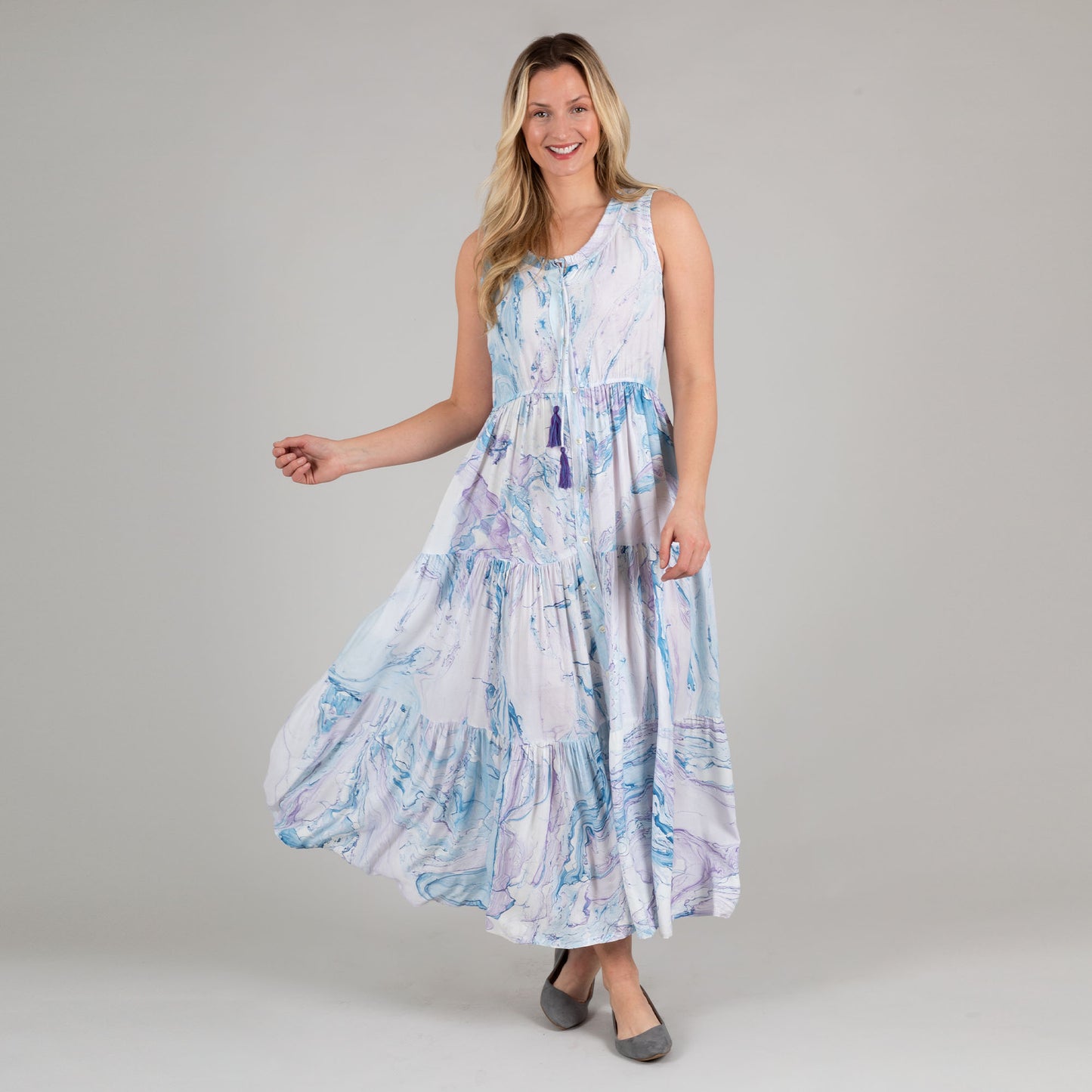 Saltwater Swirl Long Dress