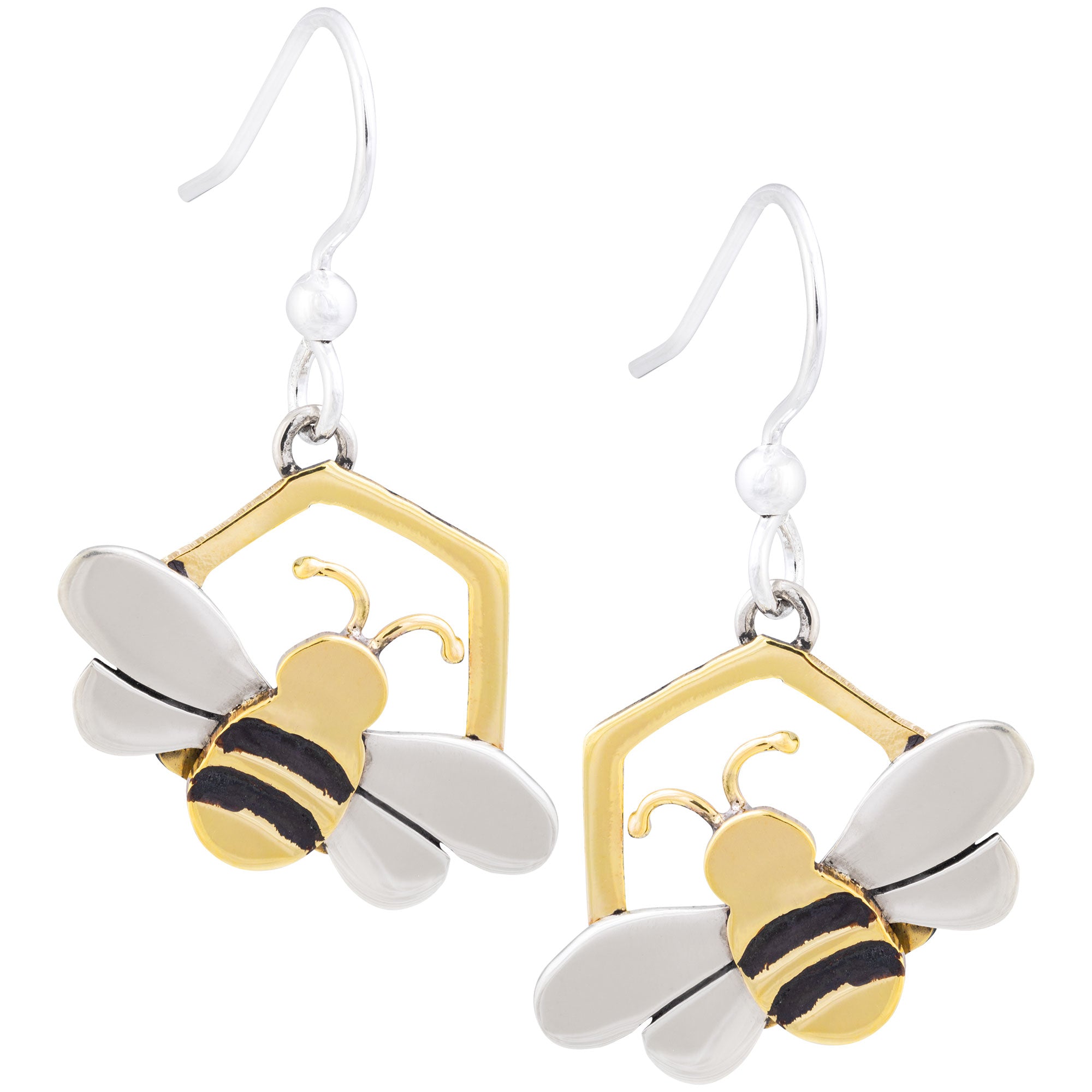 Honey Bee Mixed Metal Earrings