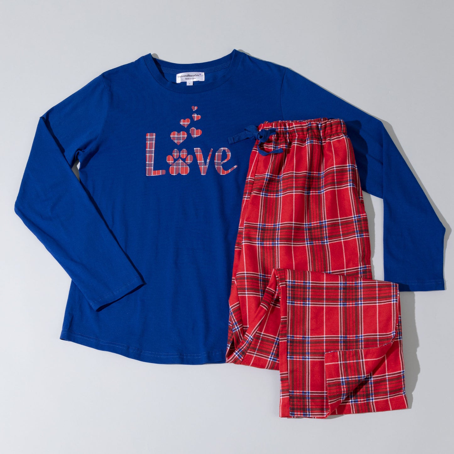 Paws & Love Plaid Pajama Set