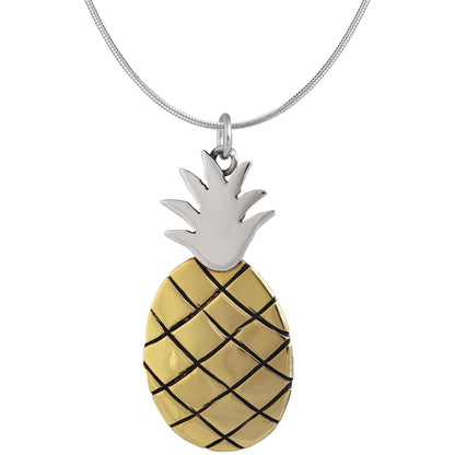 Juicy Pineapple Sterling & Brass Necklace