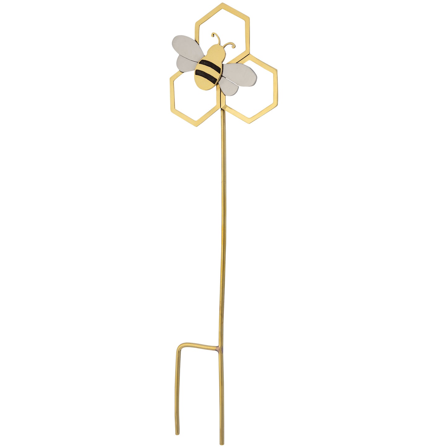 Honeycomb Bee Mixed Metal Plant Stake