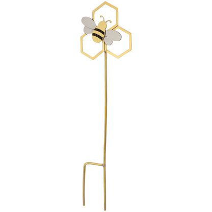 Honeycomb Bee Mixed Metal Plant Stake