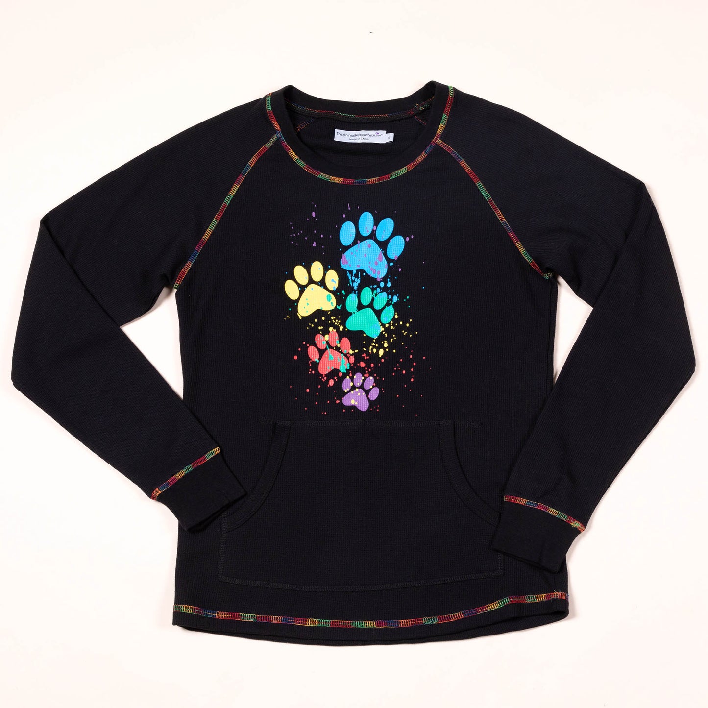 Paint & Paws Rainbow Stitch Thermal Top