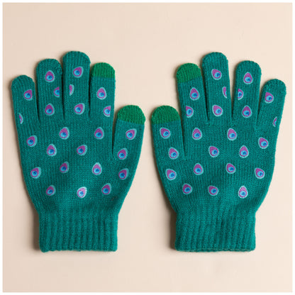 Peacock Print Touch Screen Gloves!