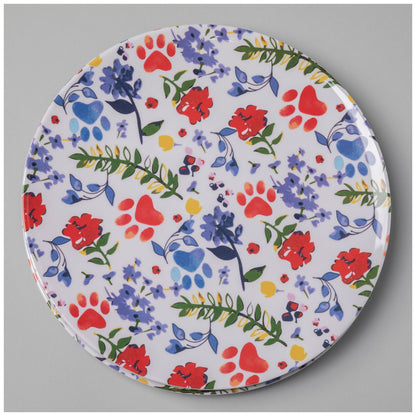 Flower Garden Paws Melamine Dinnerware Set - Set of 4